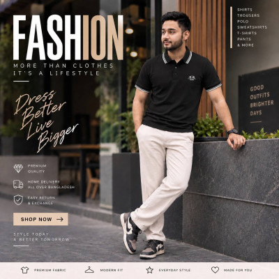PK Cotton Polo - Black