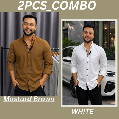 Casual Shirt_Brown_White